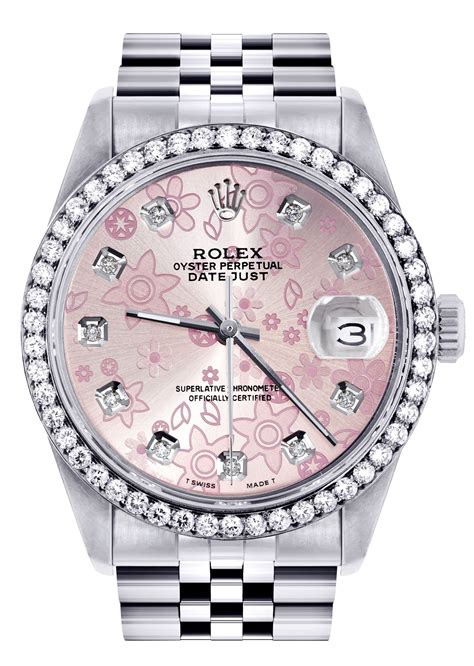 flower setting diamond rolex|rolex diamond bezel prices.